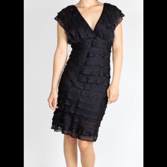 Little Black Tiered Ruffle Dress Size S - Picture 2 of 8